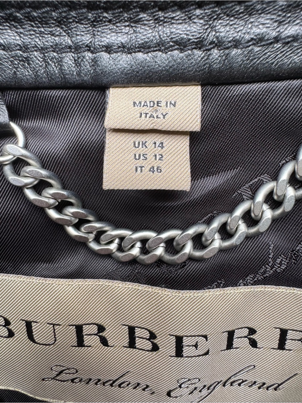 Stunning Burberry London Lamb Leather Equestrian Moto Black Jacket Coat 12 - Picture 5 of 13